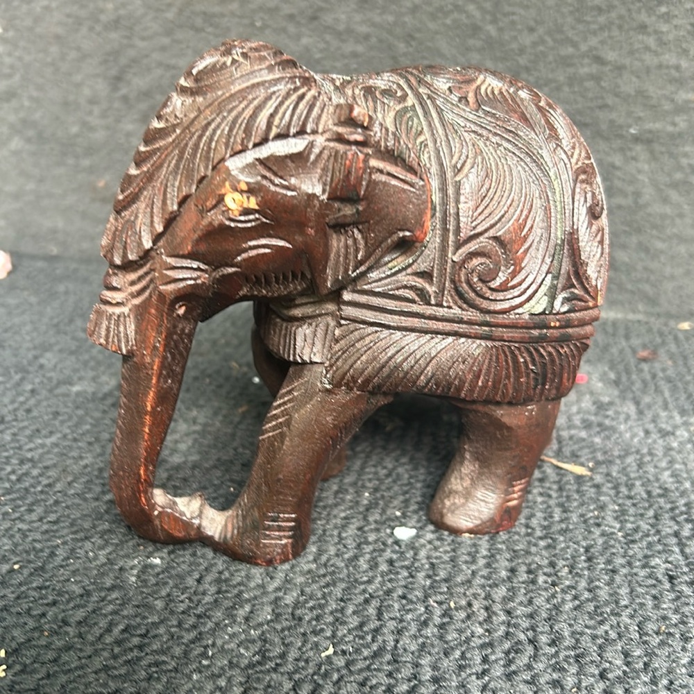 Wooden hand carved elephant